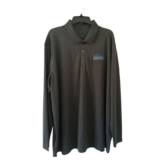 nwt Nike Men Long Sleeves Polo Shirt Black XXL - Picture 5 of 5